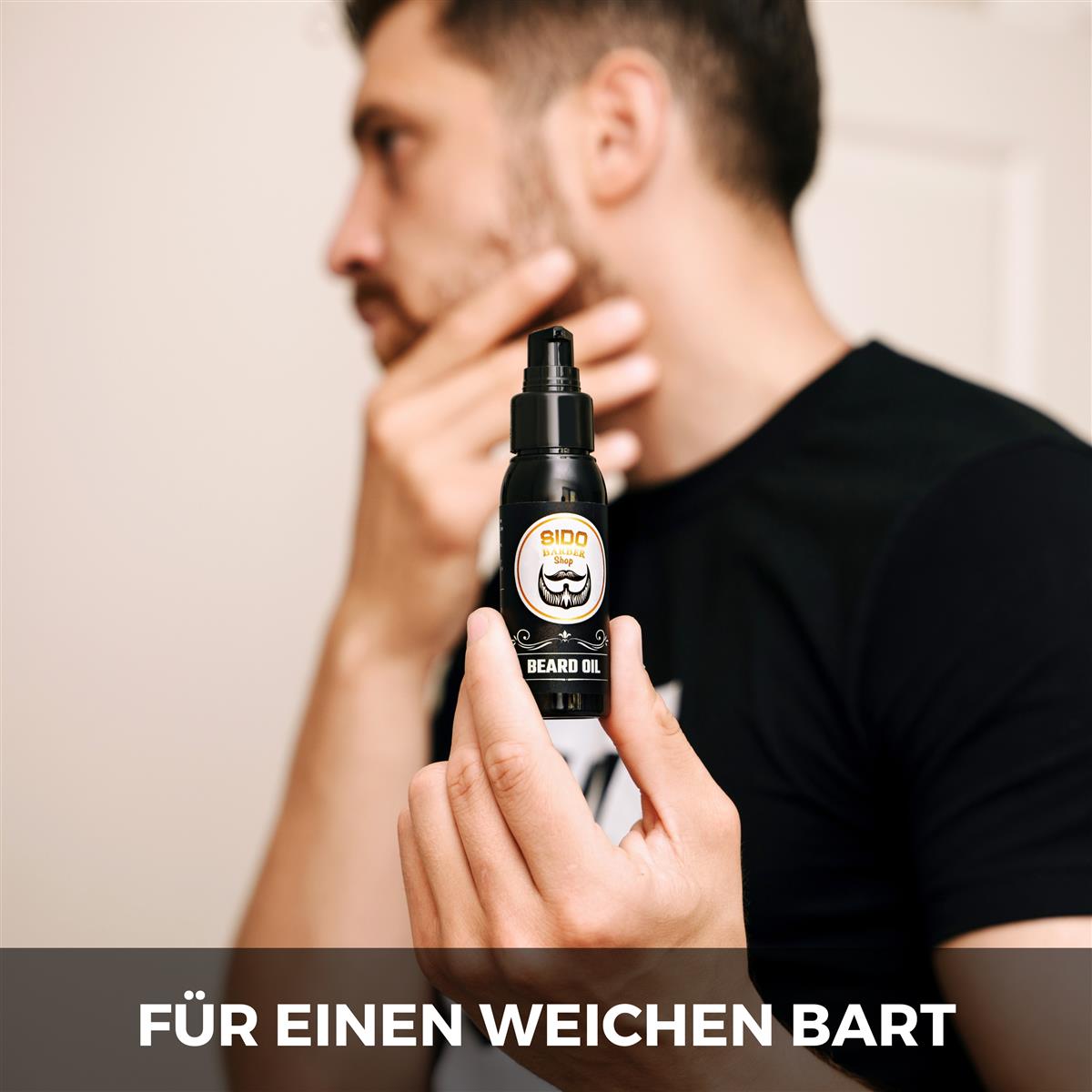 SIDO BARBER Bartöl Herren mit Arganöl & Vitamin E (60ml, Zitrusduft) 