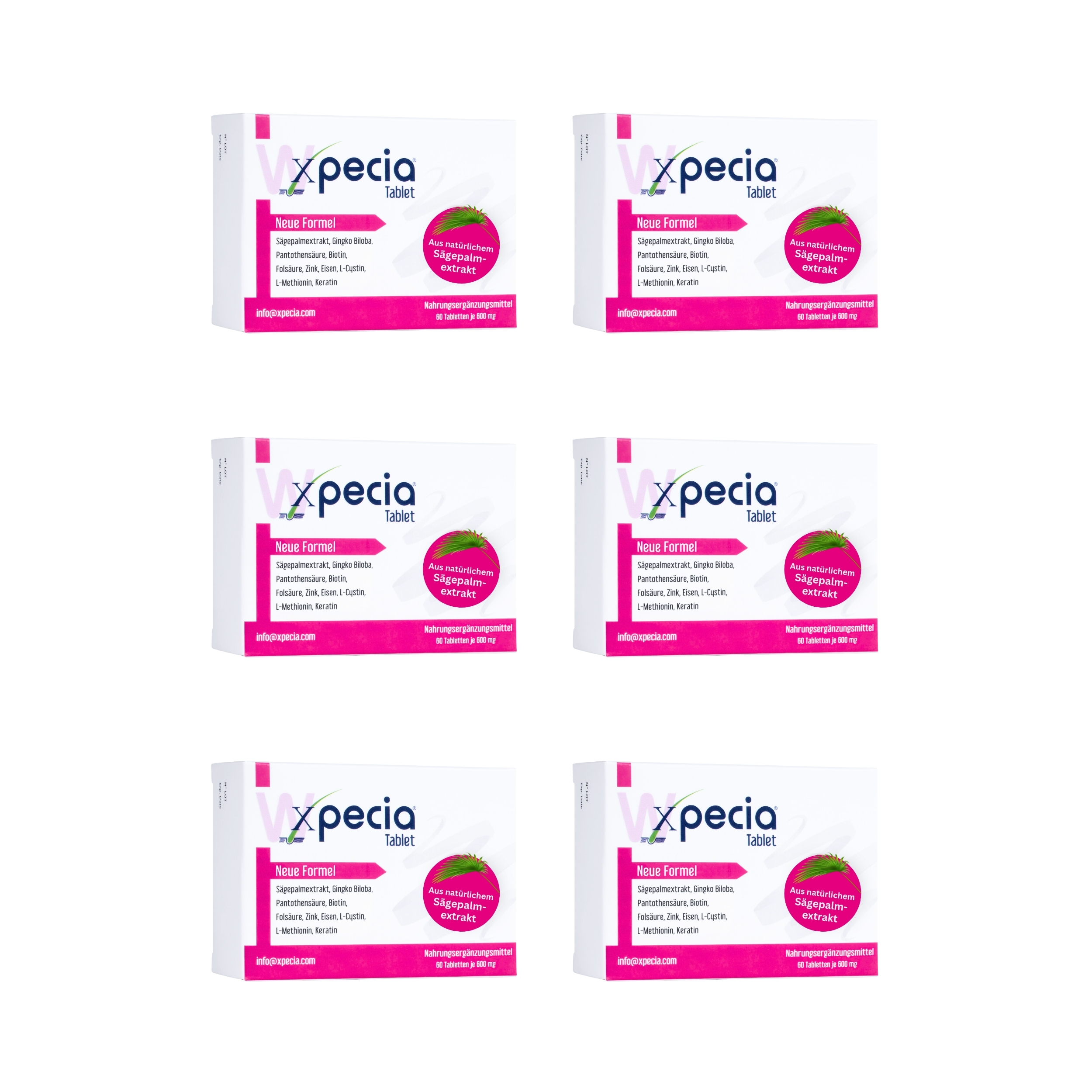 Xpecia Tabletten für Frauen – Bei Haarausfall durch Hormone, Stress oder Nährstoffmangel - 6 Stück