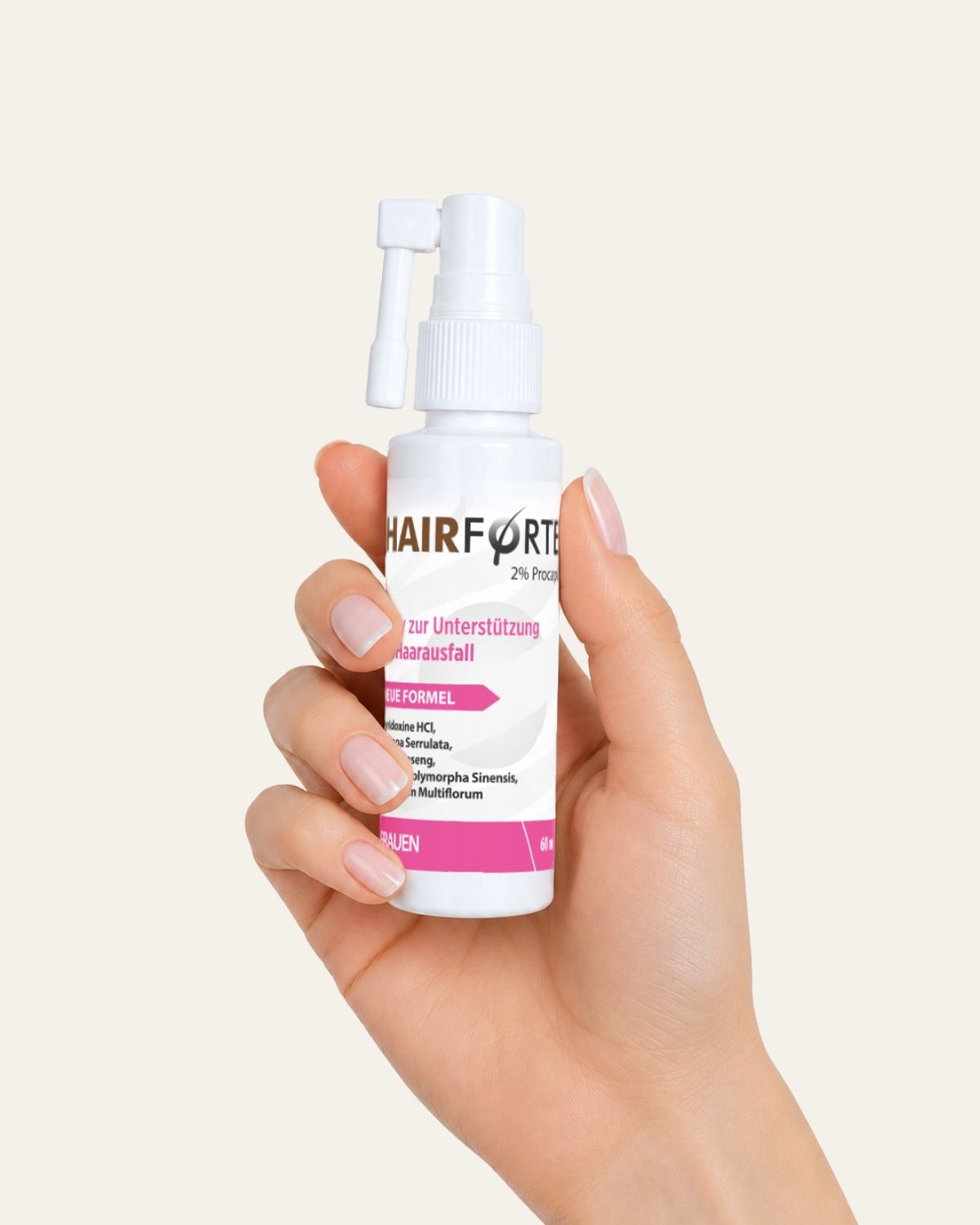 Spray Hairforte per Donna con il 2% di Procapil – Trattamento per il Cuoio Capelluto, 60 ml