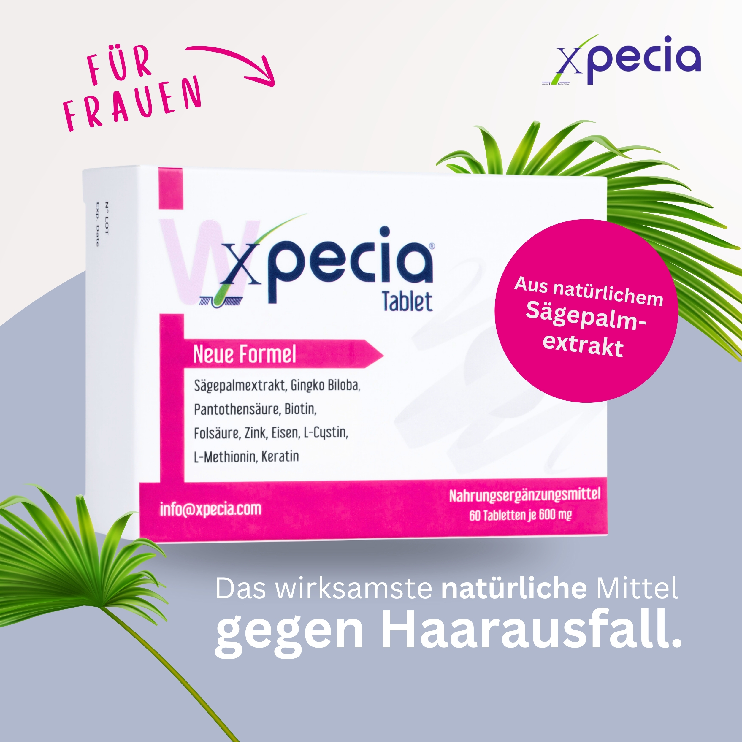 Xpecia Tabletten für Frauen – Bei Haarausfall durch Hormone, Stress oder Nährstoffmangel - 6 Stück