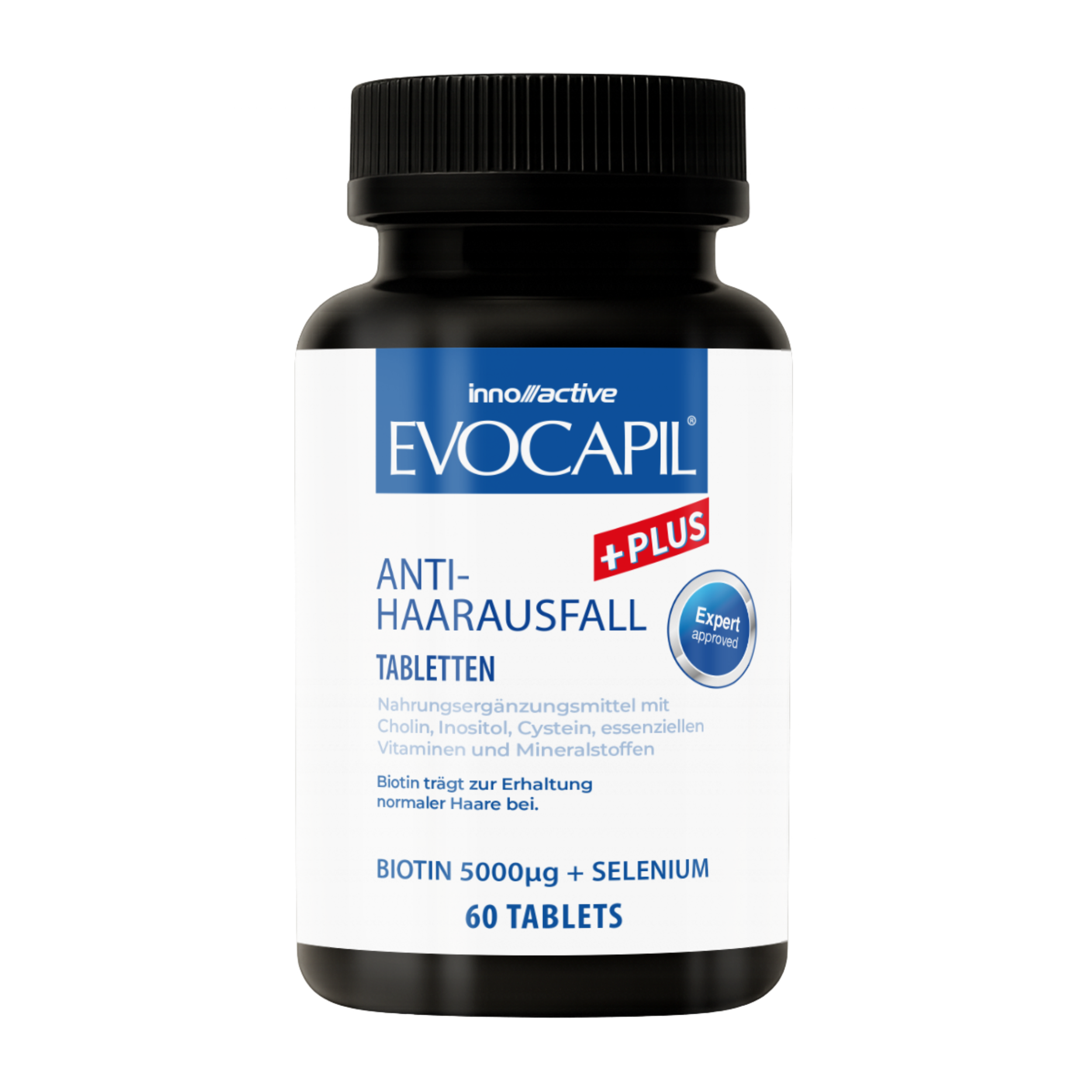 Evocapil Plus Vitamines Cheveux, 60 comprimés – avec biotine, zinc, sélénium et cuivre