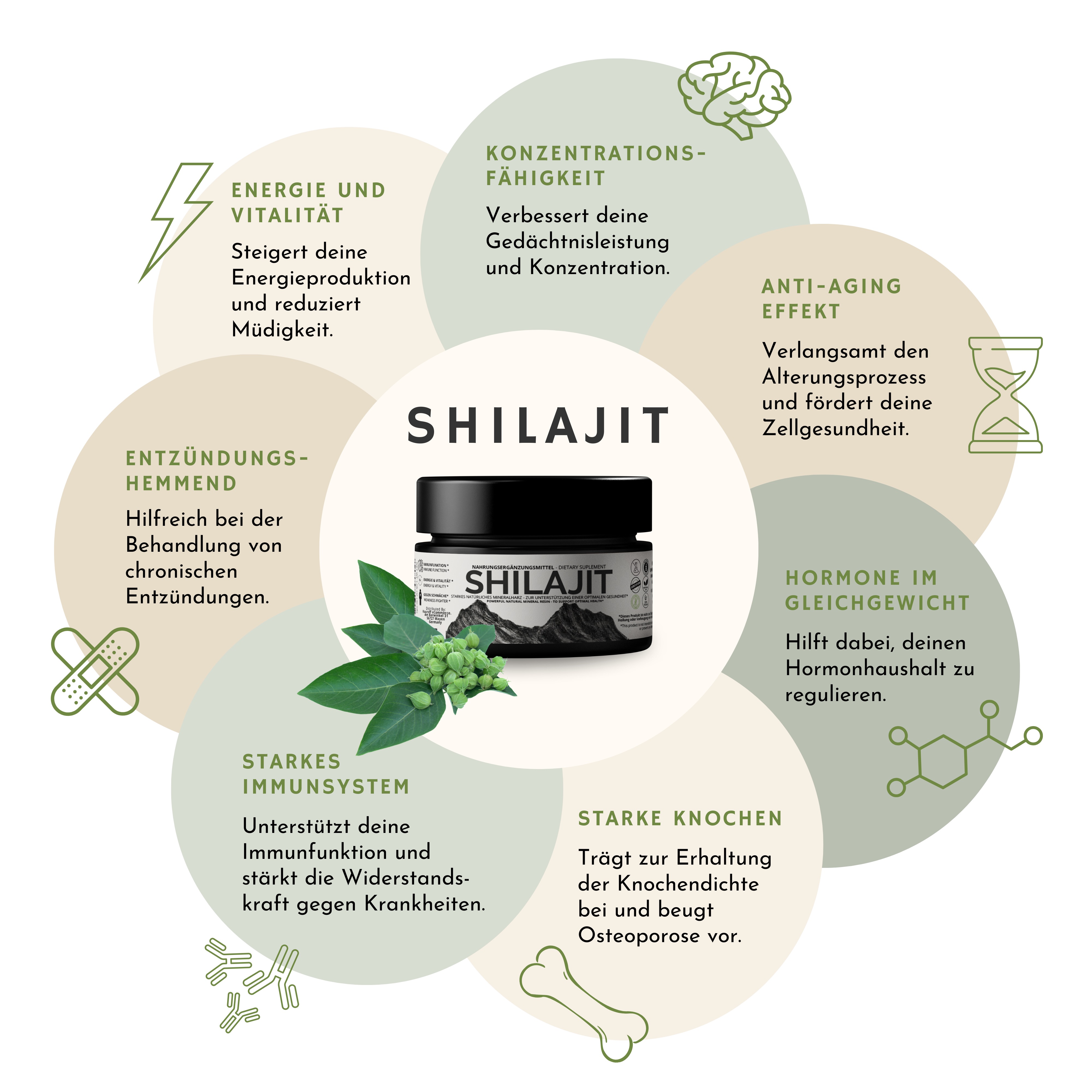 3x VitalizeNature - Shilajit - 30g Shilajit Original + Ashwagandha - natürliches Himalaya Shilajit - 500mg Shilajit Resin pro Tagesdosis & 100mg Ashwanganda