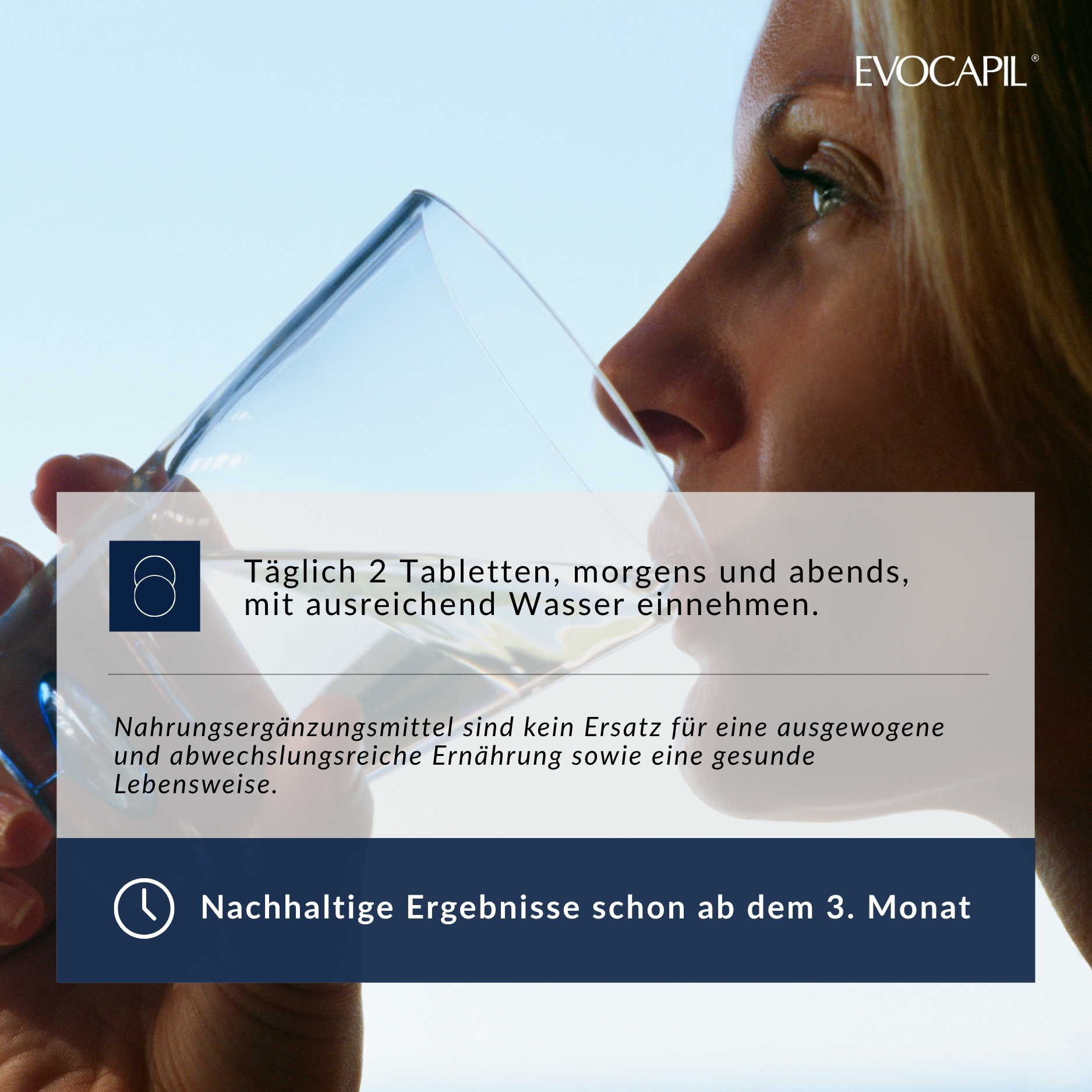 Evocapil Plus Vitamines Cheveux, 60 comprimés – avec biotine, zinc, sélénium et cuivre