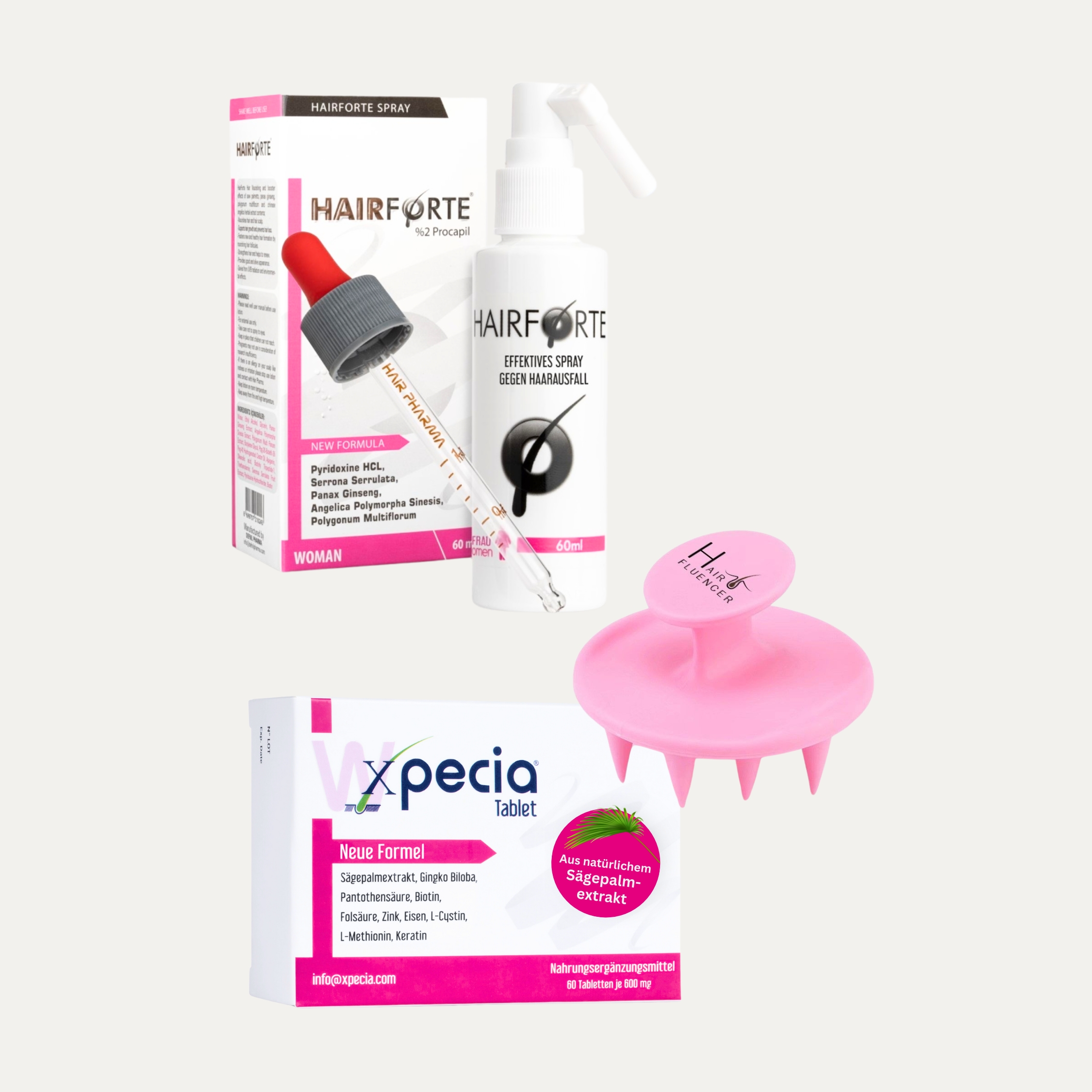 Anti Haarverlust Set. Xpecia + Hair Forte DHT Blocker Hair Growth Kit Frauen