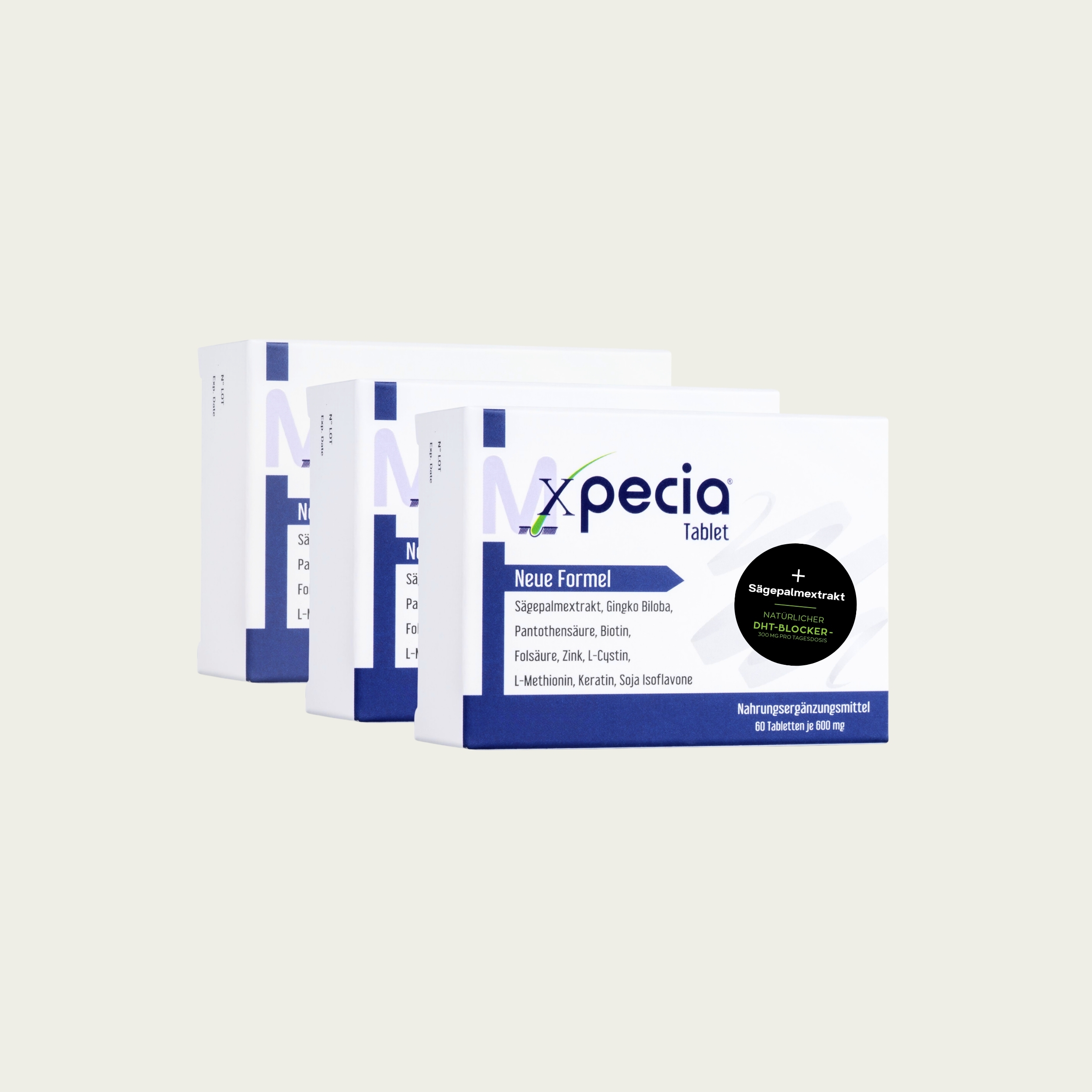 Xpecia Tabletten für Männer – Natürlicher DHT-Blocker gegen Haarausfall - 3 Stück