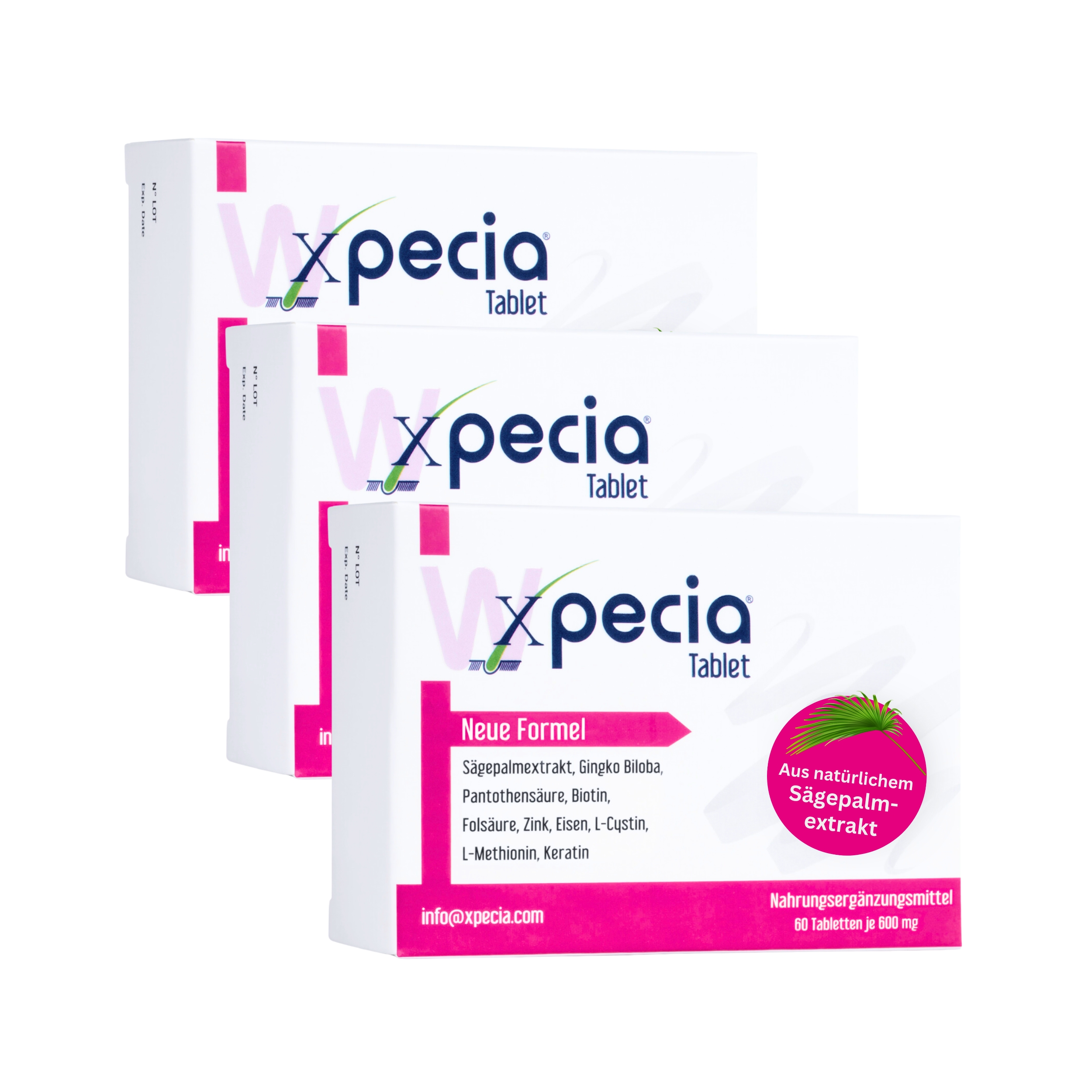 Xpecia Tabletten für Frauen – Bei Haarausfall durch Hormone, Stress oder Nährstoffmangel - 3 Stück