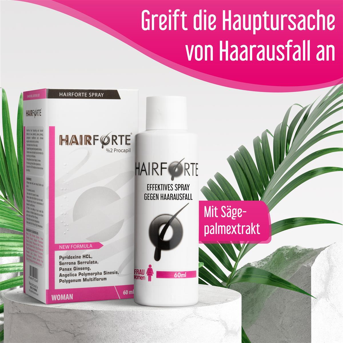 Hairforte Spray für Frauen 2% Procapil gegen Haarverlust DHT Blocker