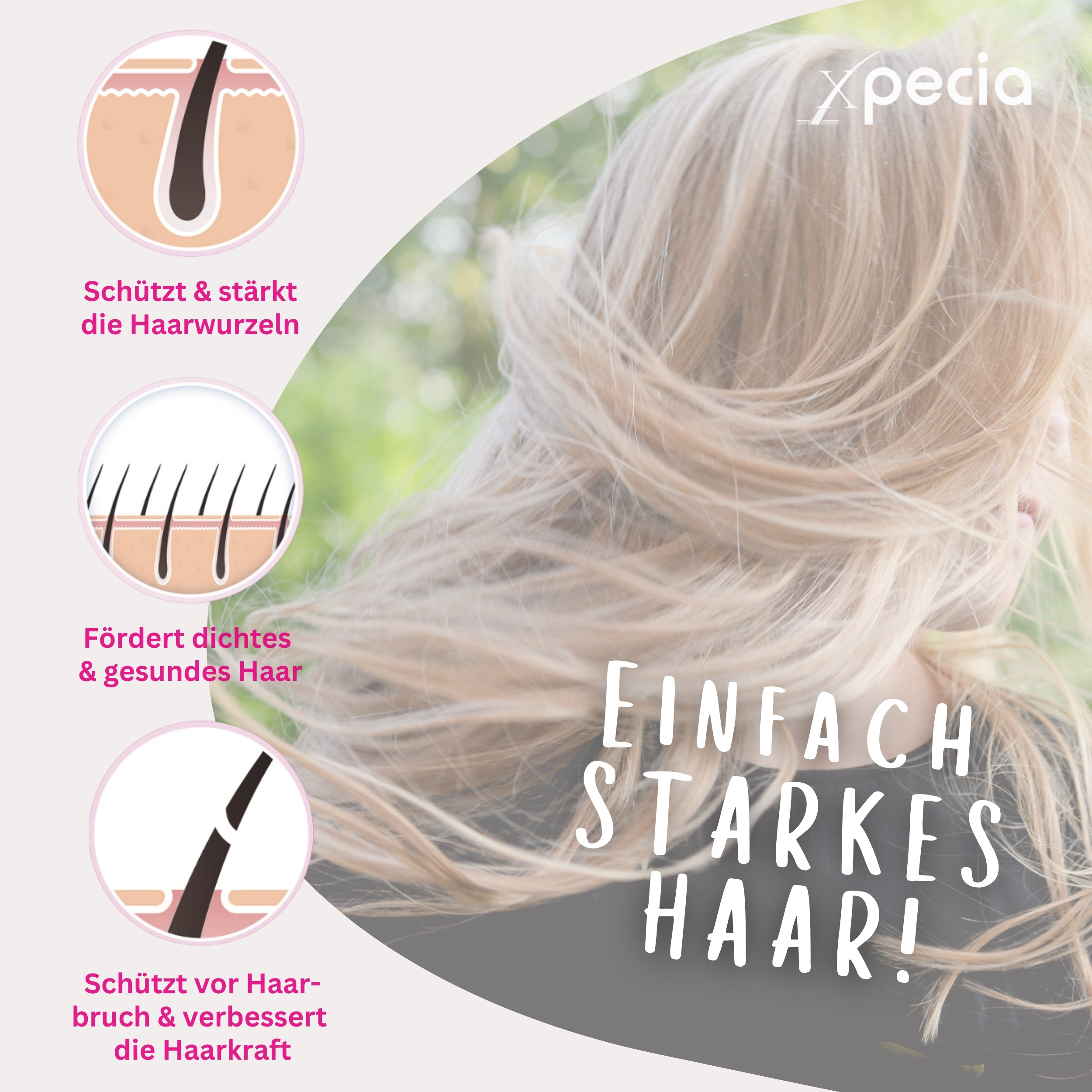 Xpecia Tabletten für Frauen – Bei Haarausfall durch Hormone, Stress oder Nährstoffmangel - 6 Stück