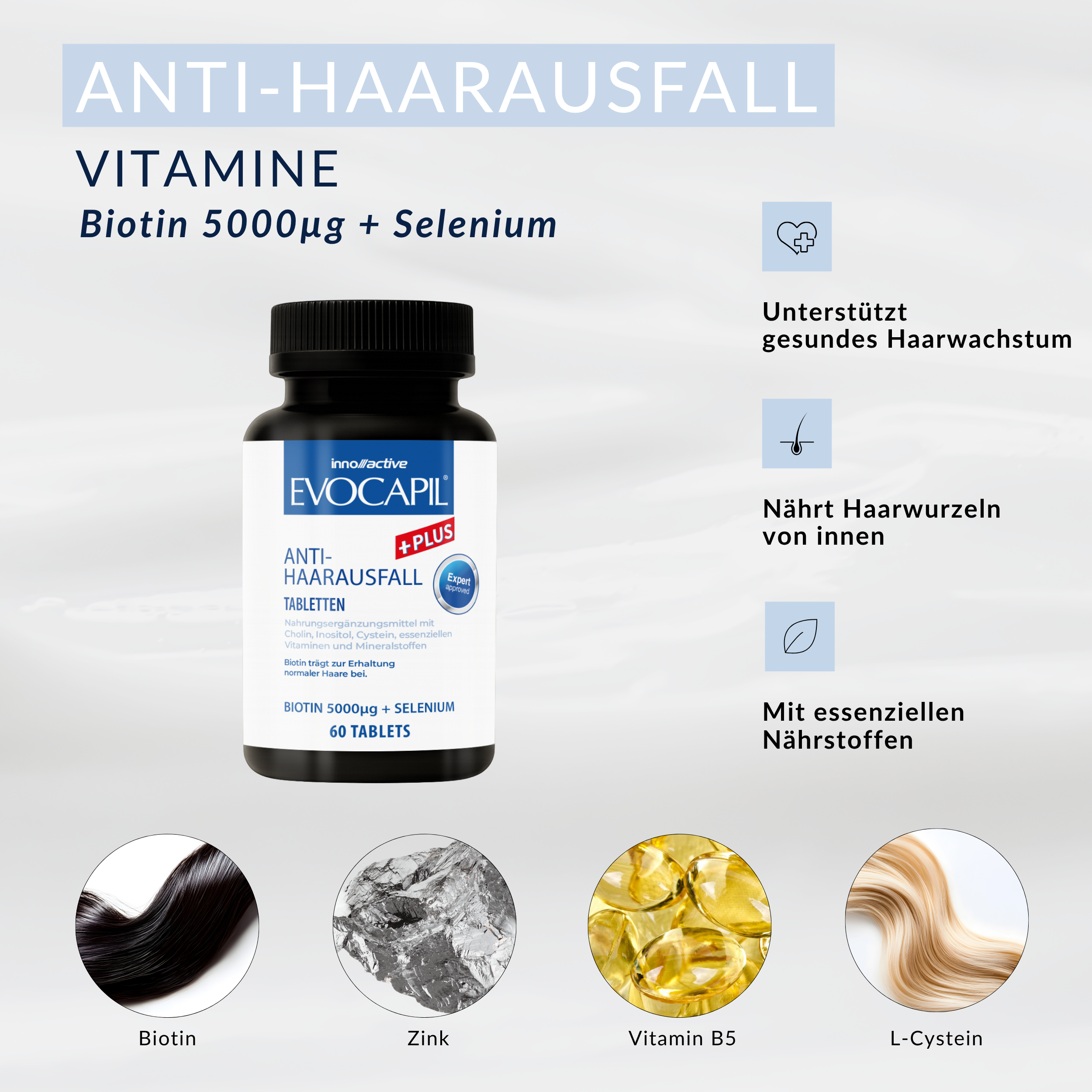 Coffret Soin Capillaire Evocapil Plus – Cure 1 Mois (Shampooing, Spray & Vitamines)