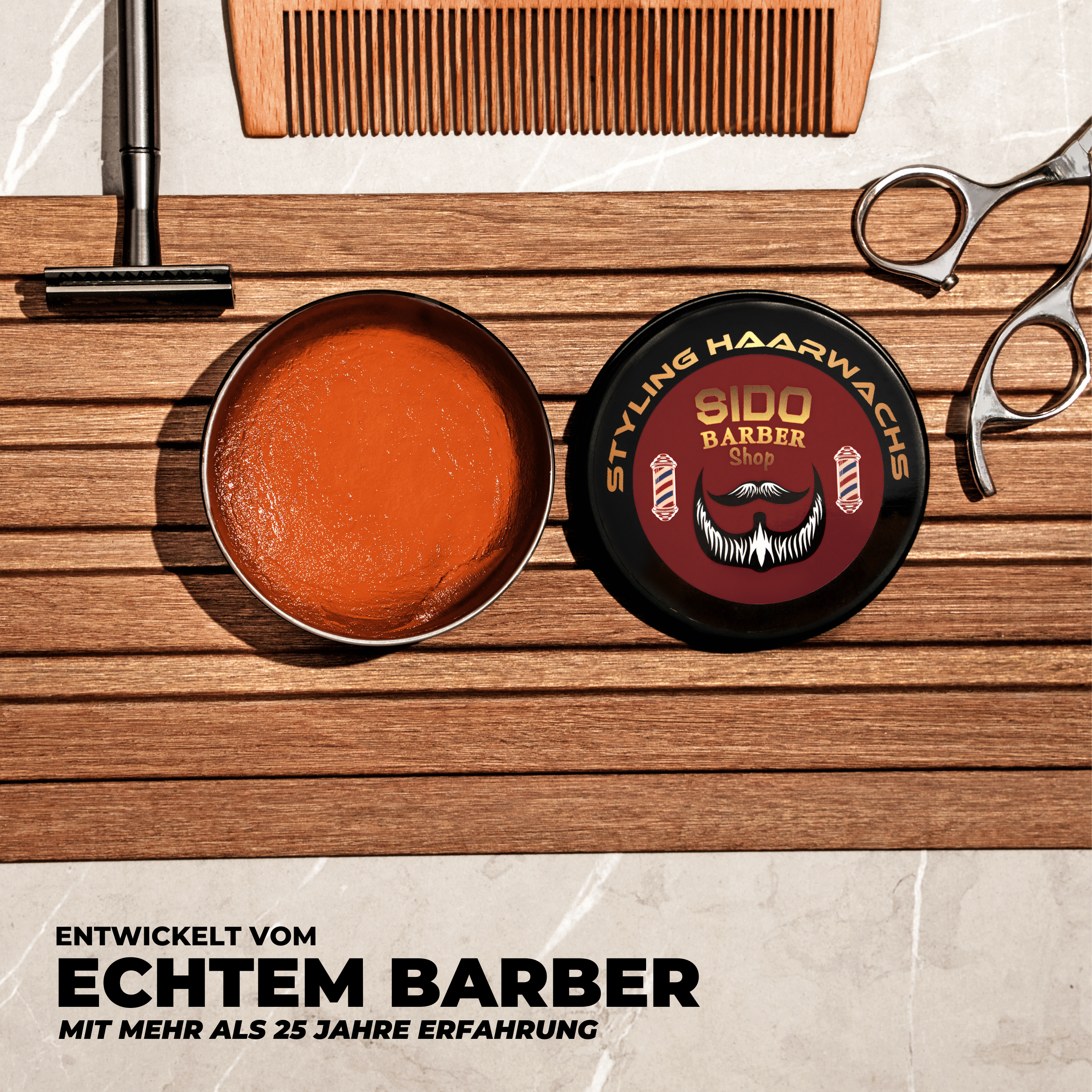 Shop Haarwachs Männer mit Farbe (Braun) - Friseur Haar Wachs für starken Halt - Hair Wax für Herren ohne Schmieren, Kleben & Rückstände