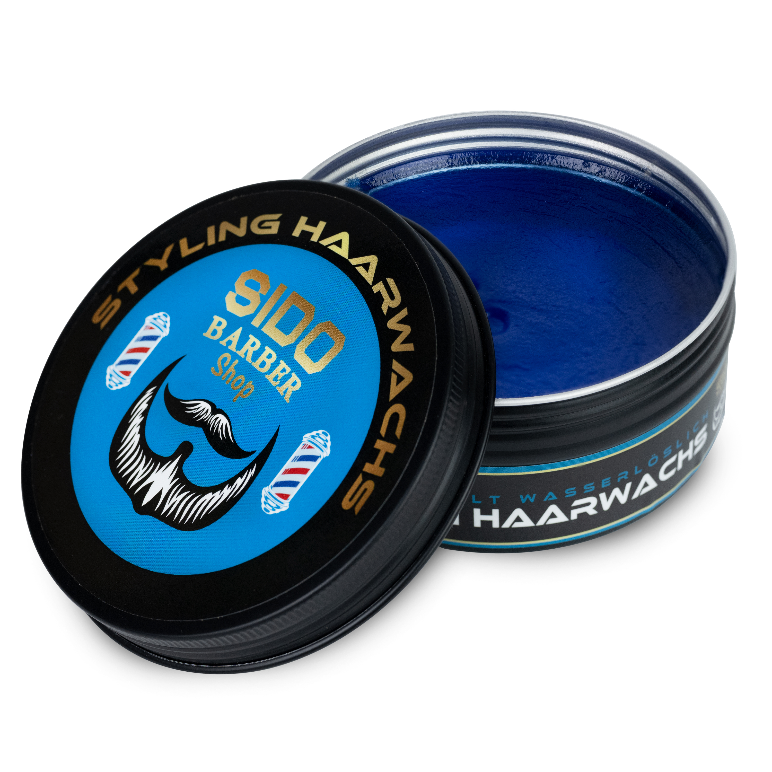 SIDO BARBER Shop Haarwachs Männer (Blau) Friseur Haar Wachs für starken Halt - Hair Wax für Herren ohne Schmieren, Kleben & Rückstände