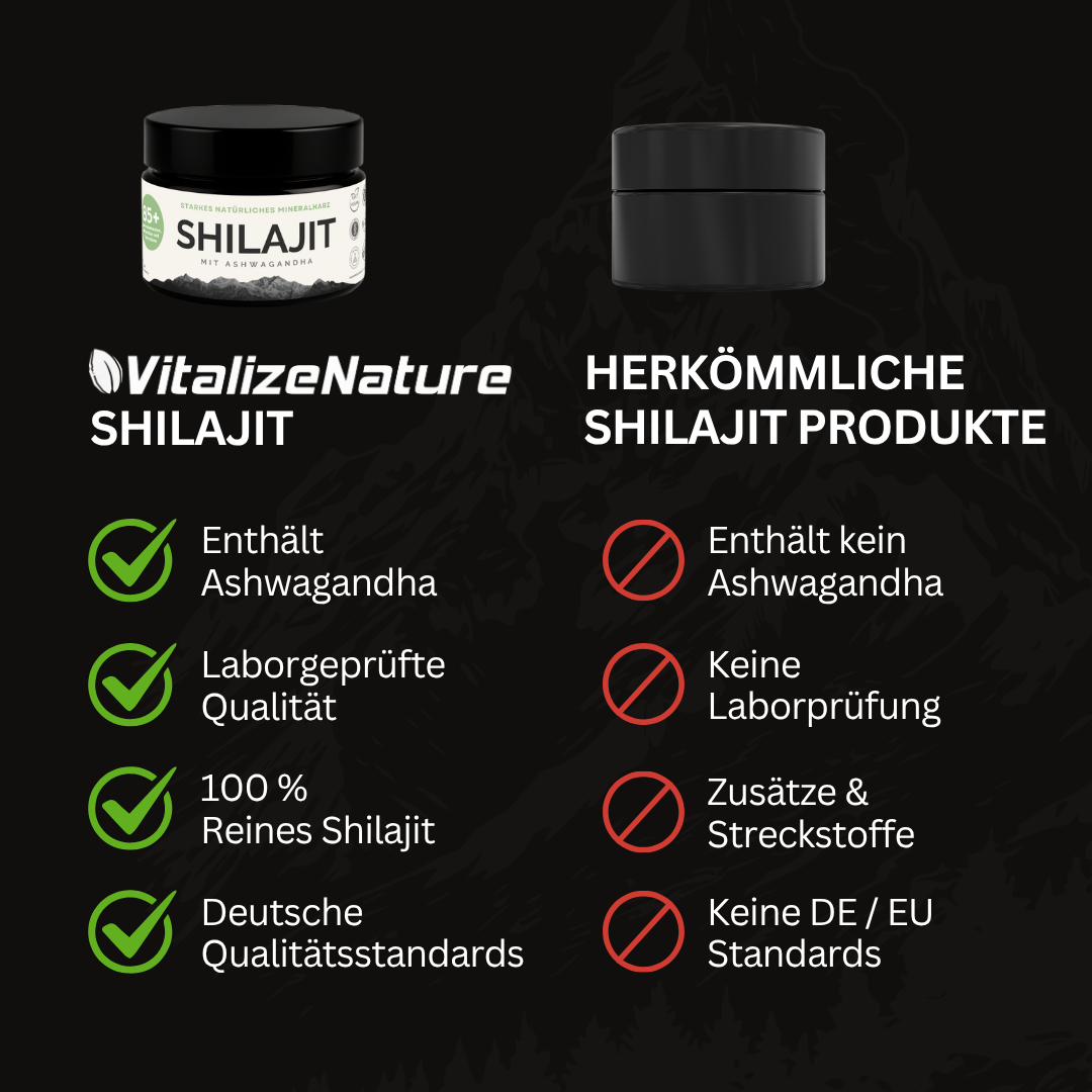 VitalizeNature Shilajit 3x30g – Original Himalaya Harz + Ashwagandha