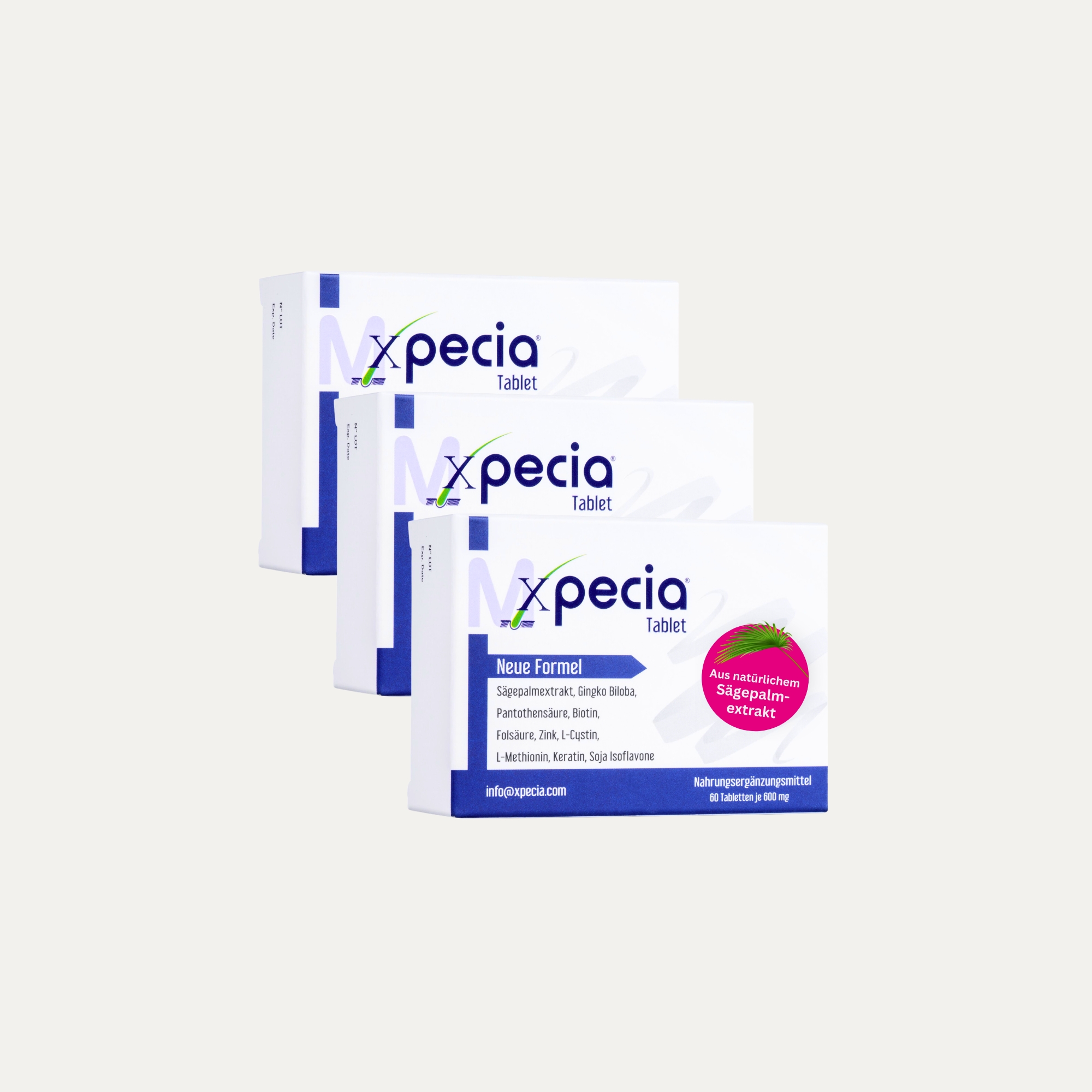Xpecia Tabletten für Männer – Natürlicher DHT-Blocker gegen Haarausfall - 3 Stück