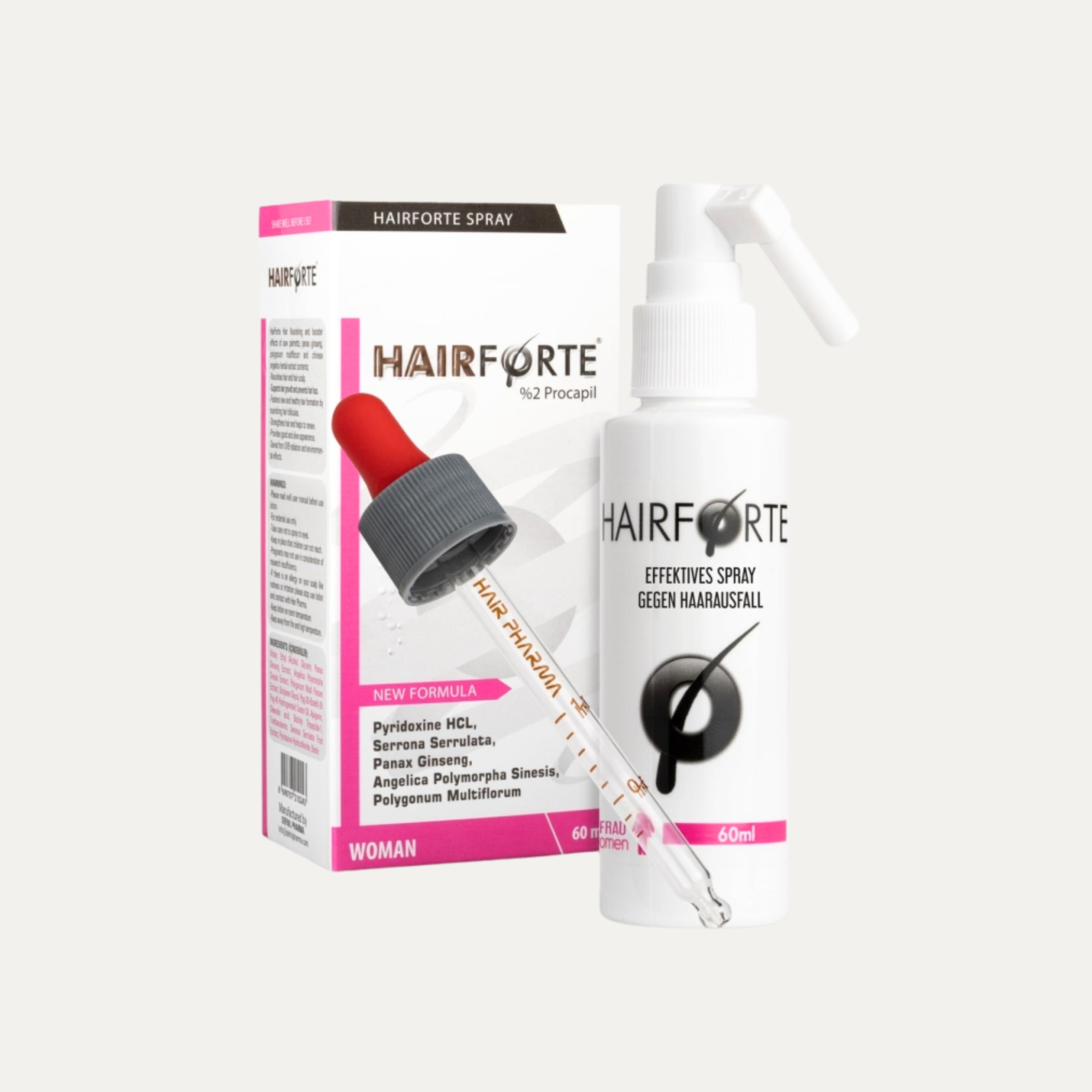 Hairforte Spray für Frauen 2% Procapil gegen Haarverlust DHT Blocker